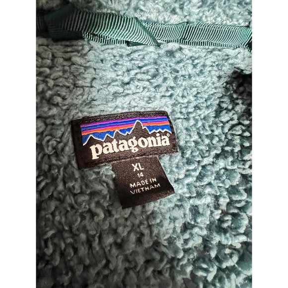 Patagonia Los Gatos Fleece 1/4 Zip Pullover Sweater Jacket Blue Girls Size XL 14 - Picture 6 of 7